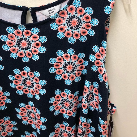 crown & ivy Tops - Medallion Flower Print Blouse